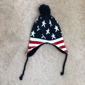 Winter hat with ear flaps.